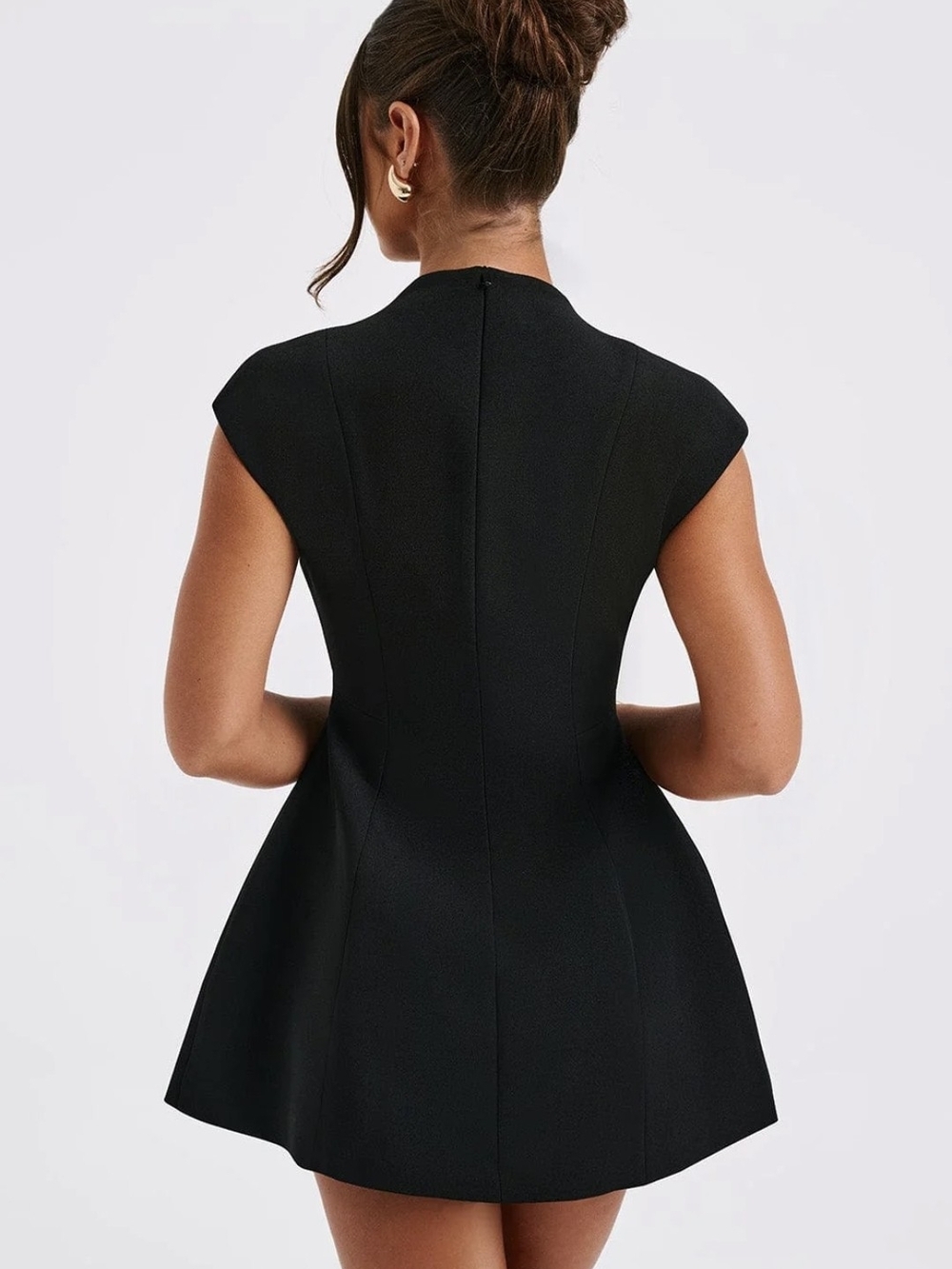 Black Deep V Mini Dress - Women - Picture 4 of 8